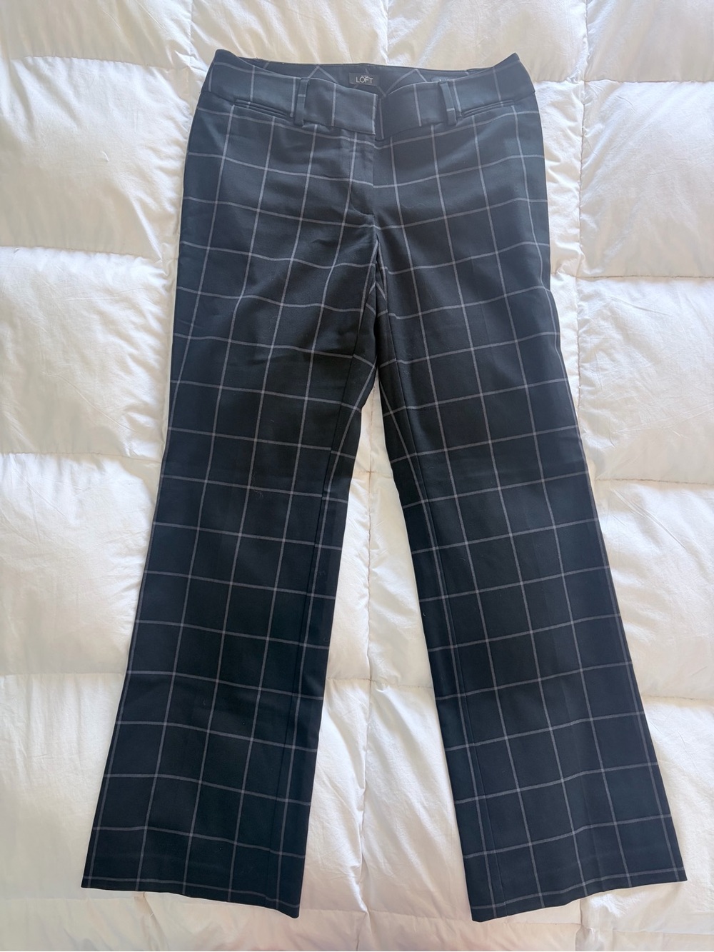 Ann Taylor Black Windowpane Dress Pants